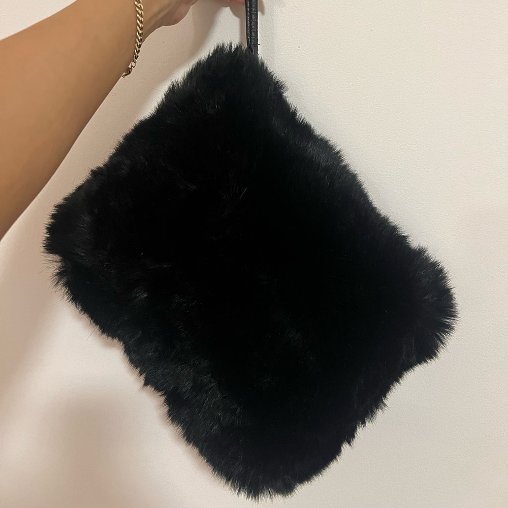 Faux fur clutch